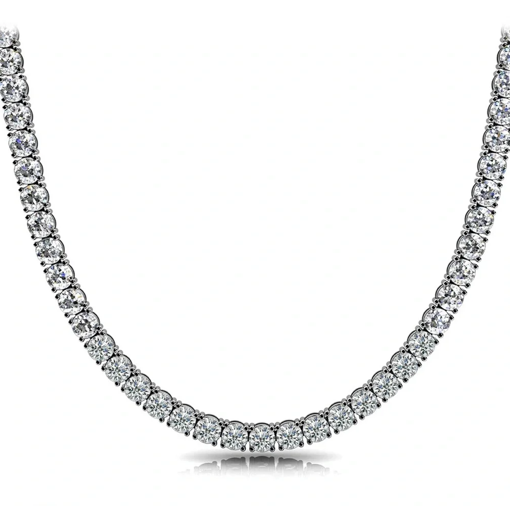 Platinum 75ct Tennis Necklace - Picture 1 of 17